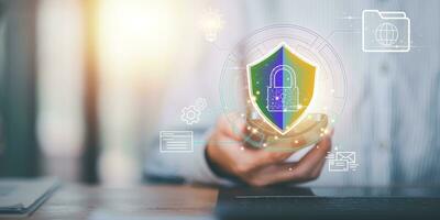 Data protection concept and secure internet security access ,cyber security technology ,Login to online database with your username and password ,login authorization ,virus protection photo