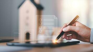 business contract signing ,Confirmation of contract documents or warranty card ,validates and manages business documents and agreements ,electronic signature ,guarantee the correctness photo