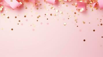 rosado fiesta antecedentes con papel picado foto