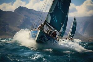 Sailing regatta in the sea photo