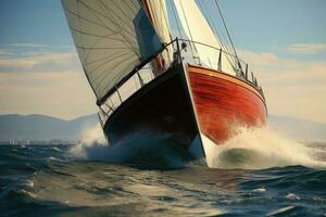 Sailing yacht in the sea photo