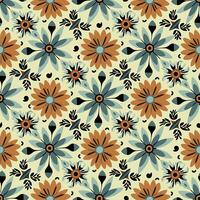 Seamless pattern with flowers. Tile - AI Generative photo