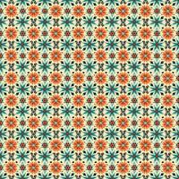 Seamless pattern with decorative flowers. Tile - AI Generative photo