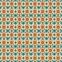 Seamless pattern with decorative flowers. Tile - AI Generative photo