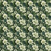 Seamless pattern with hibiscus flowers. Tile - AI Generative photo