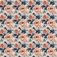 Seamless floral pattern with chrysanthemums. Tile - AI Generative photo