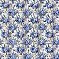 Pattern with blue flowers. Tile - AI Generative photo