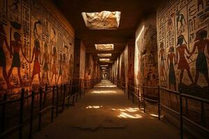 Ancient hieroglyphs. Egyptian architecture - AI Generative photo