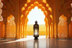 Lantern and arab building. 3D rendering - AI Generative photo