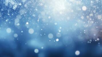 Winter natural background with snowflakes photo