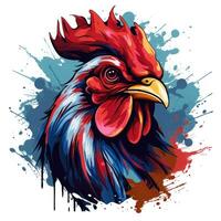 Rooster head. Vector illustration - AI Generative photo