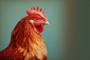 Portrait of a brown hen - AI Generative photo