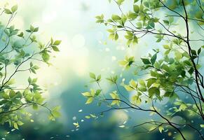 Fresco verde hojas antecedentes - ai generativo foto