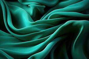 Green silk or satin - AI Generative photo