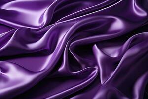 Rippled purple satin fabric - AI Generative photo