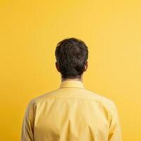 Man with a yellow background - AI Generative photo