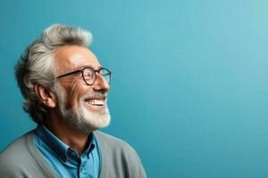 Happy senior man  with copy space - AI Generative photo