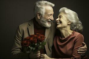 Happy senior couple - AI Generative photo