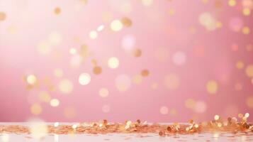 Pink party background with confetti photo