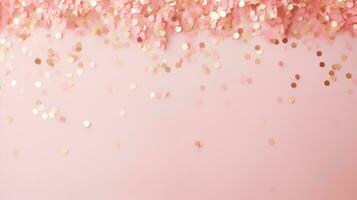Pink party background with confetti photo