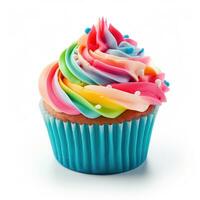 Colorful cupcake isolated photo