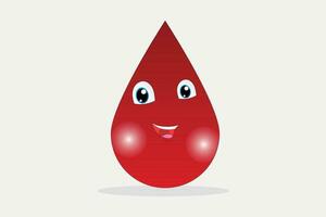 Cute drop of blood on white background vector