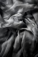 negro seda, transparente tela, monocromo caos. ai generativo Arte foto