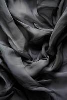 negro transparente antecedentes de fluido tela, en el estilo de monocromo colores. ai generativo Arte foto