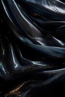 negro transparente antecedentes de fluido tela, en el estilo de monocromo colores. ai generativo Arte foto