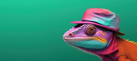 Vivid chameleon background photo