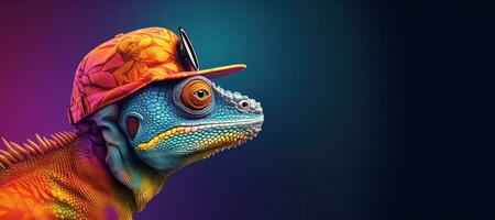 Vivid chameleon background photo