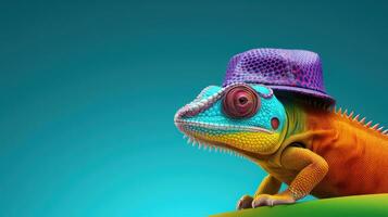 Vivid chameleon background photo