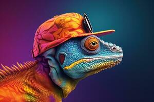 Vivid chameleon background photo