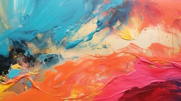 Color brush strokes, painted abstract background. Generative AI photo