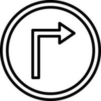 Right Turn Vector Icon Design