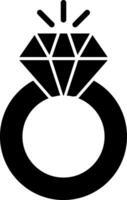 diseño de icono de vector de anillo de diamante