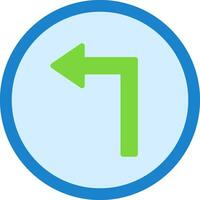 Left Turn Vector Icon Design