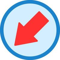 Down Left Arrow Vector Icon Design