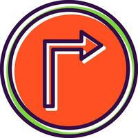 Right Turn Vector Icon Design