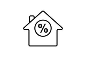 House Loan Icon. Icon related to Credit and Loan. suitable for web site design, app, user interfaces, printable etc. Line icon style. Simple vector design editable