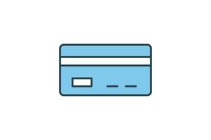 Credit Card Icon. Icon related to Credit and Loan. suitable for web site design, app, user interfaces, printable etc. Flat Line icon style. Simple vector design editable