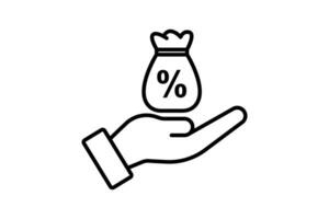 Loan icon. Icon related to Credit and Loan. suitable for web site design, app,, user interfaces, printable etc. Line icon style. Simple vector design editable