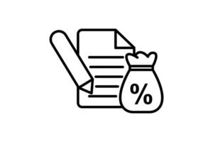 Loan Application Icon. Icon related to Credit and Loan. suitable for web site design, app, user interfaces, printable etc. Line icon style. Simple vector design editable