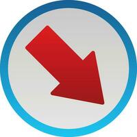 Down Right Arrow Vector Icon Design