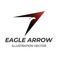 Simple Minimalist Eagle Hawk Falcon Arrow Arrowhead for Sport Icon Illustration Design vector