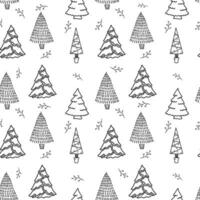 Seamless pattern with Christmas tree. Winter forest. Beautiful pattern for gift wrapping papers, greeting cards, decoration. vector