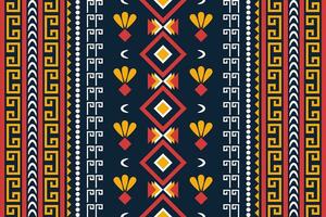 ethnic geometric seamless pattern. Geometric dark blue background. vector