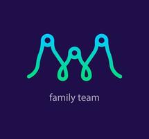 Modern interconnected family team logo. Unique color transitions. Social connection, support and collaboration logo template. vector. vector