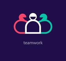 Teamwork logo of people speech. Unique design color transitions. People together logo template. vector. vector