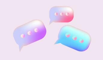 3D speech bubble icons. Vector illustration
